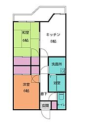 メゾン・ド・サクラ 2DKの間取図画像