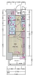 プレリス四日市ティエルナ 1Kの間取図画像