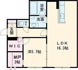 RICCO藤崎宮 1SLDKの間取図画像