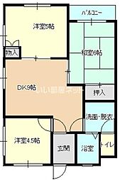 ヴィラロッソ 3DKの間取図画像