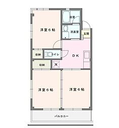 第5大島マンション 3DKの間取図画像