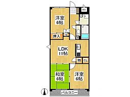ルネッサ八女 3LDKの間取図画像