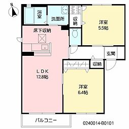 リバーサイドTB 2LDKの間取図画像