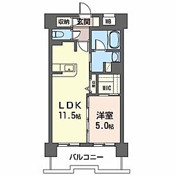 シャーメゾンステージ広瀬通 1LDKの間取図画像