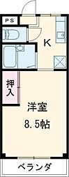 ジョイフル 1Kの間取図画像