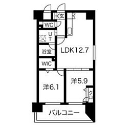 アトラスアルファーノ箱崎 2LDKの間取図画像