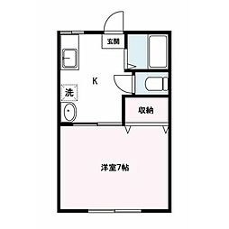 サンハイツ 1Kの間取図画像