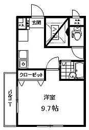 G.C.C.ビル 1Kの間取図画像