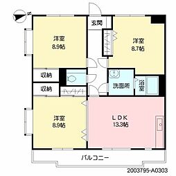 K&M京塚ハイツ 3LDKの間取図画像