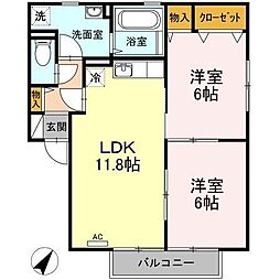 BAIENB 2LDKの間取図画像