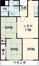 ハピネス48 3LDKの間取図画像