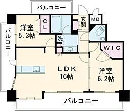 D'グランセ白川公園 2LDKの間取図画像