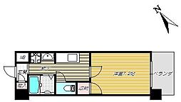 アークティ東谷山3 1Kの間取図画像