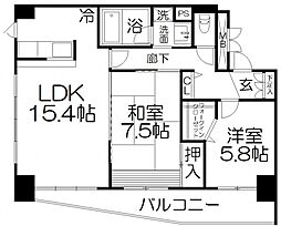 グリーンフォレスト大宮 2LDKの間取図画像