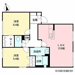 コートビレッジ本鳥栖B 2LDKの間取図画像