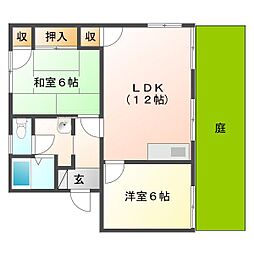 タウニィ橘3 2LDKの間取図画像