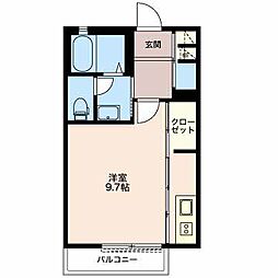 ルミエール泰山A ワンルームの間取図画像