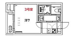 Ile de la Main Elevee higashiurawa(イル ドゥ ラ マン エレヴ 1Kの間取図画像
