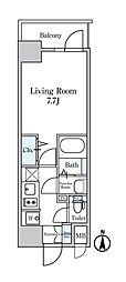 ディームス東陽町2 1Kの間取図画像