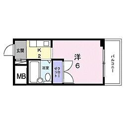 プチメゾン滝谷 ワンルームの間取図画像