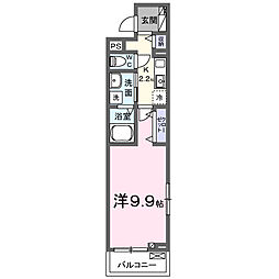 プリマヴェーラ 1Kの間取図画像