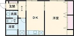 アルトゥーラ大黒 1DKの間取図画像