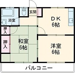 七福マンション 2DKの間取図画像