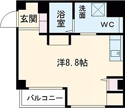 エヌエムキャラントシス ワンルームの間取図画像