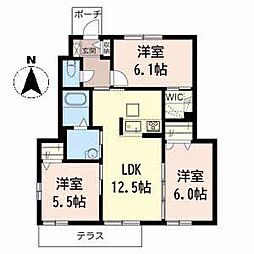 シャーメゾンYOUA 3LDKの間取図画像