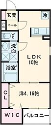 藤井寺市道明寺4丁目アパート 1LDKの間取図画像