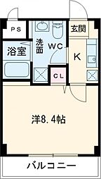 ダブルツリー7番館 1Kの間取図画像