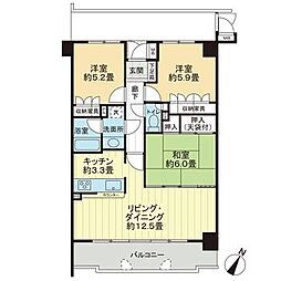 サーパス関屋田町 3LDKの間取図画像