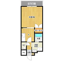 フォレストコンフォート 1Kの間取図画像