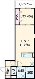 Fstyle一津屋1号館 1LDKの間取図画像