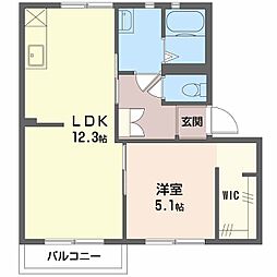 フォーレス砂田B 1LDKの間取図画像