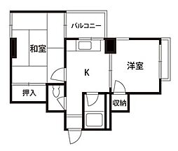 サンハイム 2Kの間取図画像