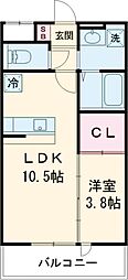 SOLAIRE鈴蘭台 1LDKの間取図画像