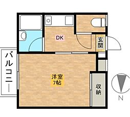 ハイツ平井 1Kの間取図画像