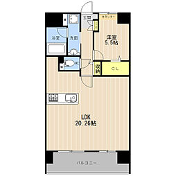 LIBTH菊陽II 1LDKの間取図画像