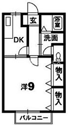 メゾンポワン1 1Kの間取図画像