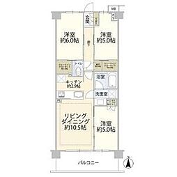 クレストラフィーネ新川崎 3LDKの間取図画像