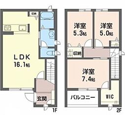 ディアスハリマ 3LDKの間取図画像