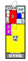 アイビーマンション新水前寺 1Kの間取図画像