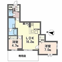 BEREO さくら坂 2LDKの間取図画像