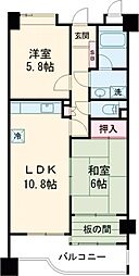 ウインベルコーラス前橋 2LDKの間取図画像