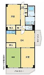 グローバル21 3DKの間取図画像