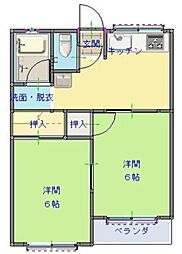 第2コーポたむら 2DKの間取図画像
