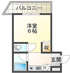 パルメゾン西脇 ワンルームの間取図画像