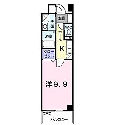 プティネージュ 1Kの間取図画像