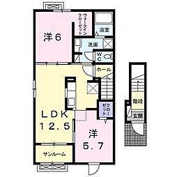 サザンド・グレイス 2LDKの間取図画像